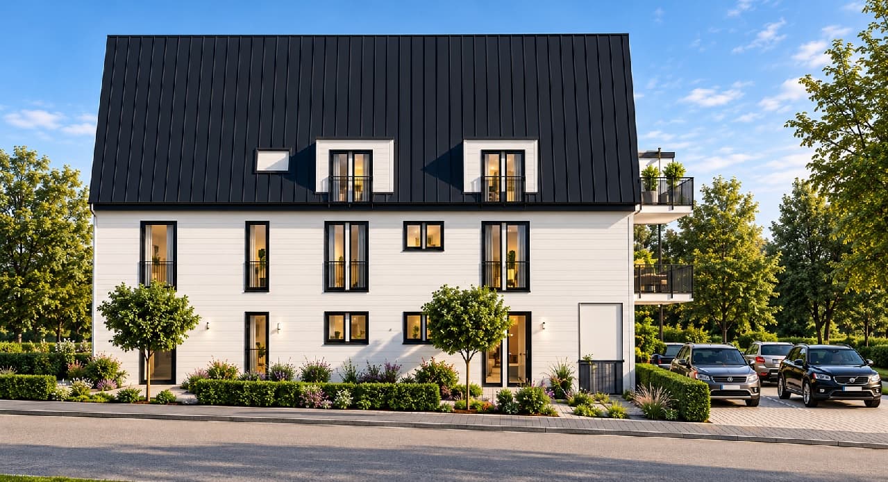 Moderne Neubau ETW im Obergeschoss mit Balkon und Aufzug im KFW 40 QNG Plus Standard