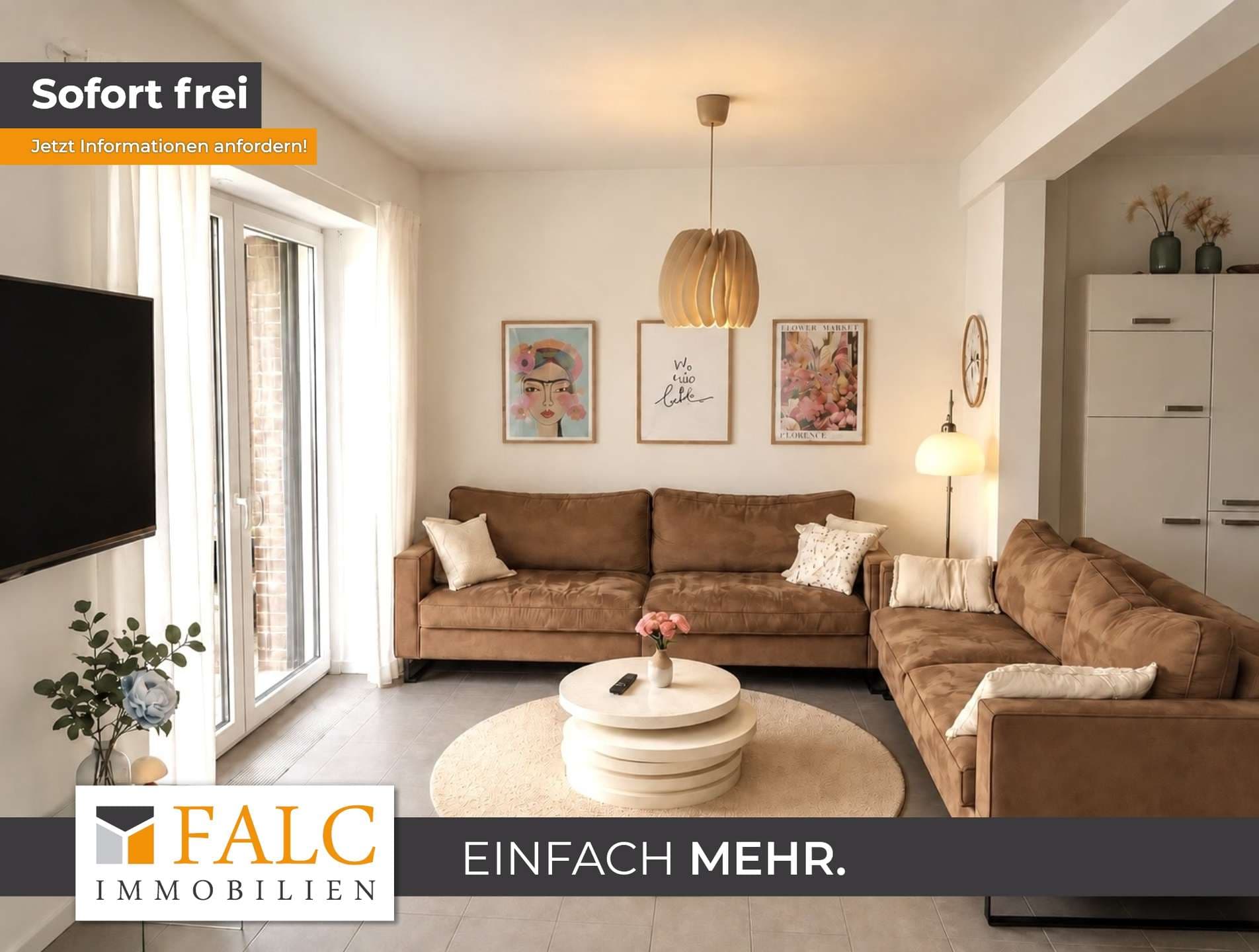 Dreizimmerwohnung im Erdgeschoss mit Loggia und kleinen Garten