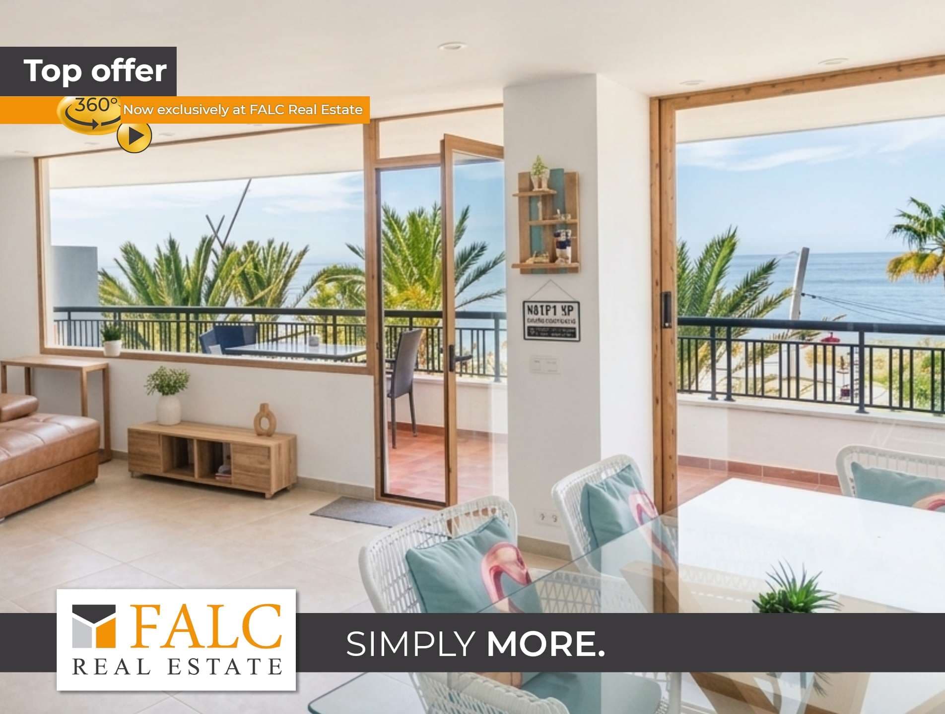 Stilvolles Strand-Apartment in 1. Meereslinie mit Panoramablick