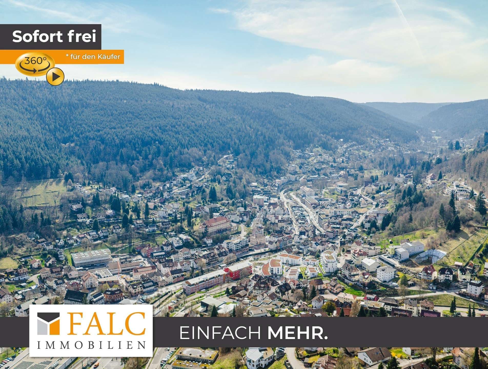 Geräumiges Wohnen: 3-Zimmer-Konzept in Top-Zentrumslage von Bad Wildbad. Provisionsfrei!