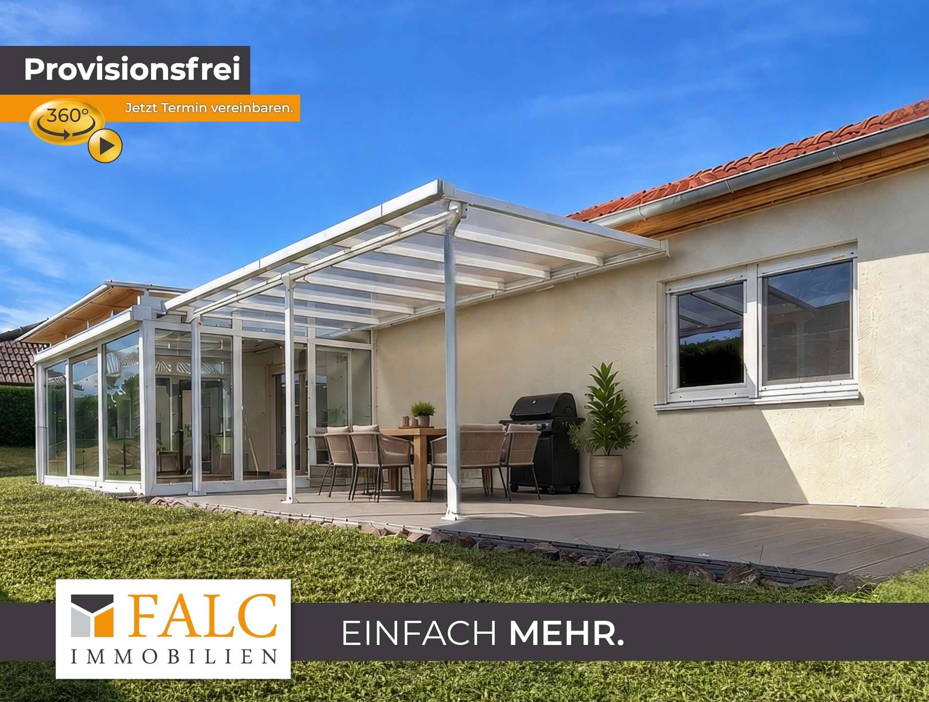 Provisionsfrei - attraktiver Bungalow mit Wintergarten, Kamin & neuer Wärmepumpe