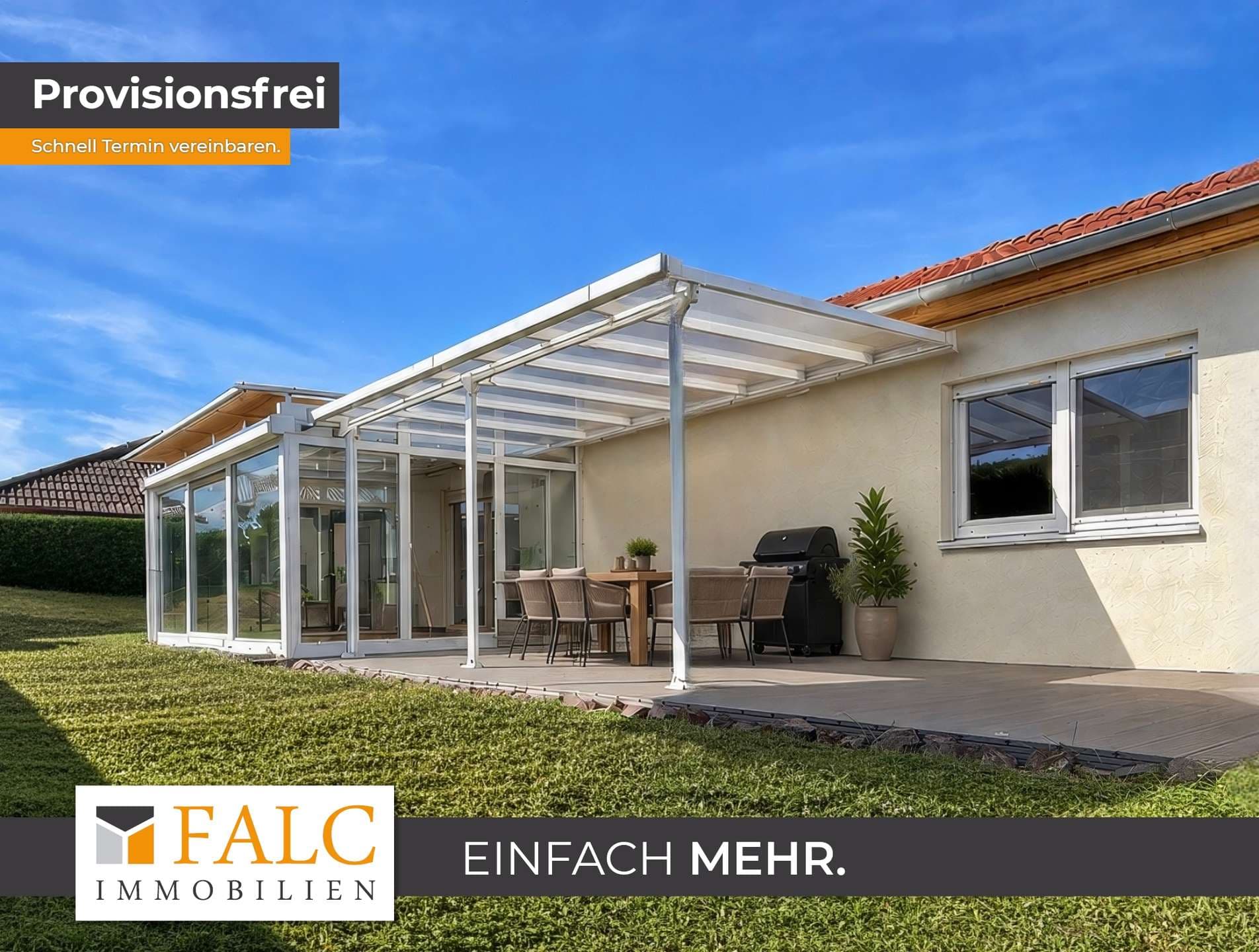 Provisionsfrei - attraktiver Bungalow mit Wintergarten, Kamin & neuer Wärmepumpe