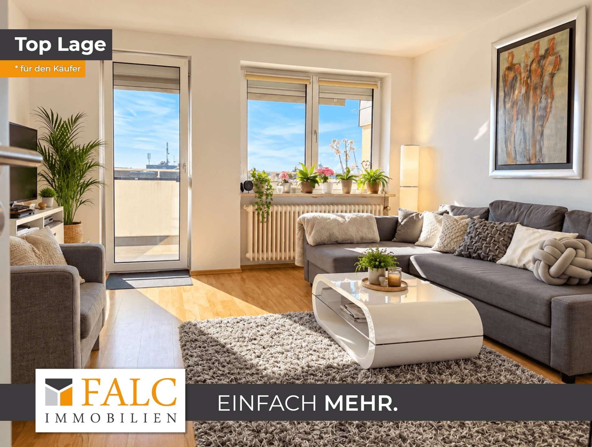 LICHTDURCHFLUTETE 3-ZIMMER-WOHNUNG MIT SÜDBALKON, GARAGE UND WEITBLICK – FREI AB 01.12.2026