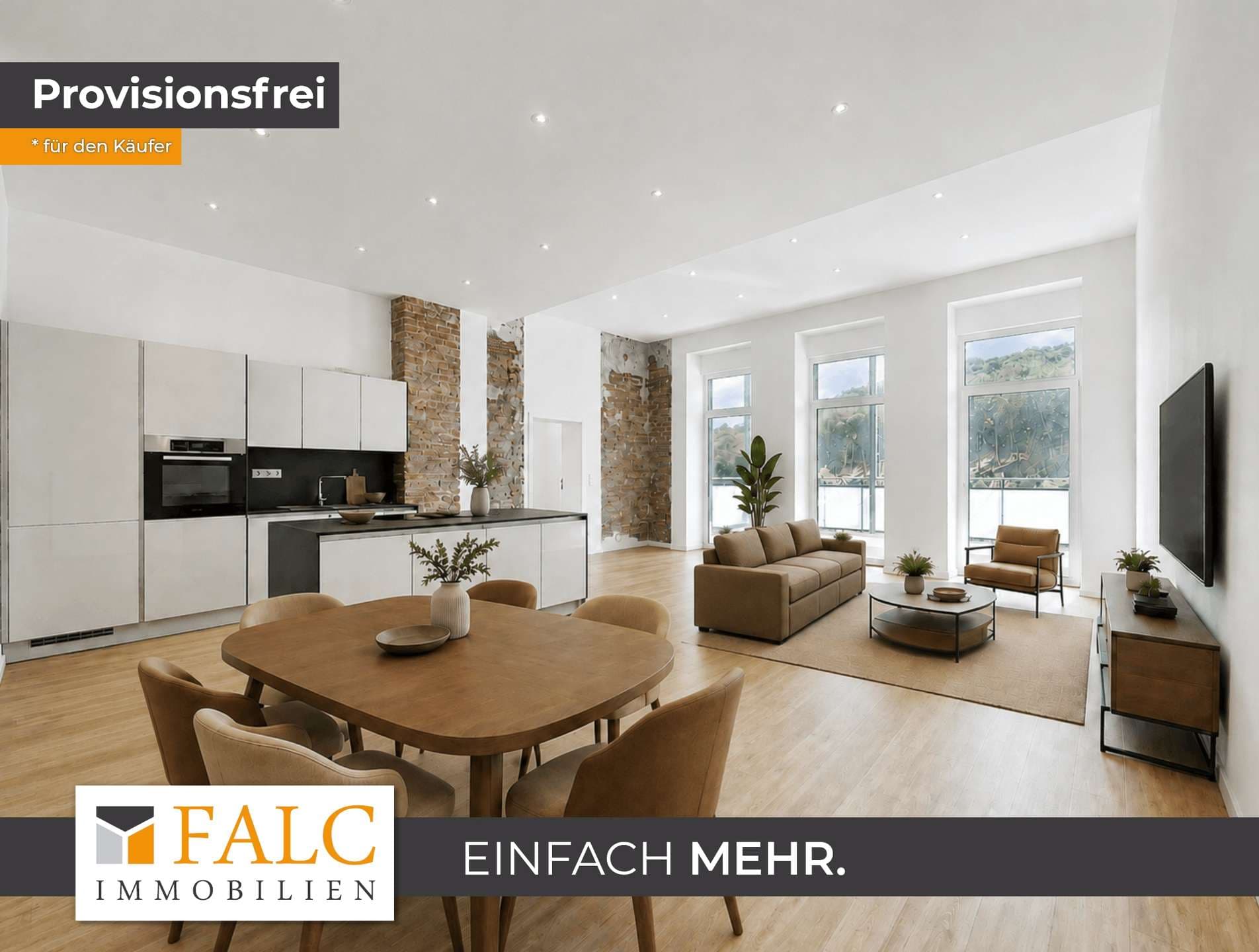Loftliebe mit grünem Weitblick: Stilvolle 3-Zimmer-Wohnung mit Einbauküche & Balkon!