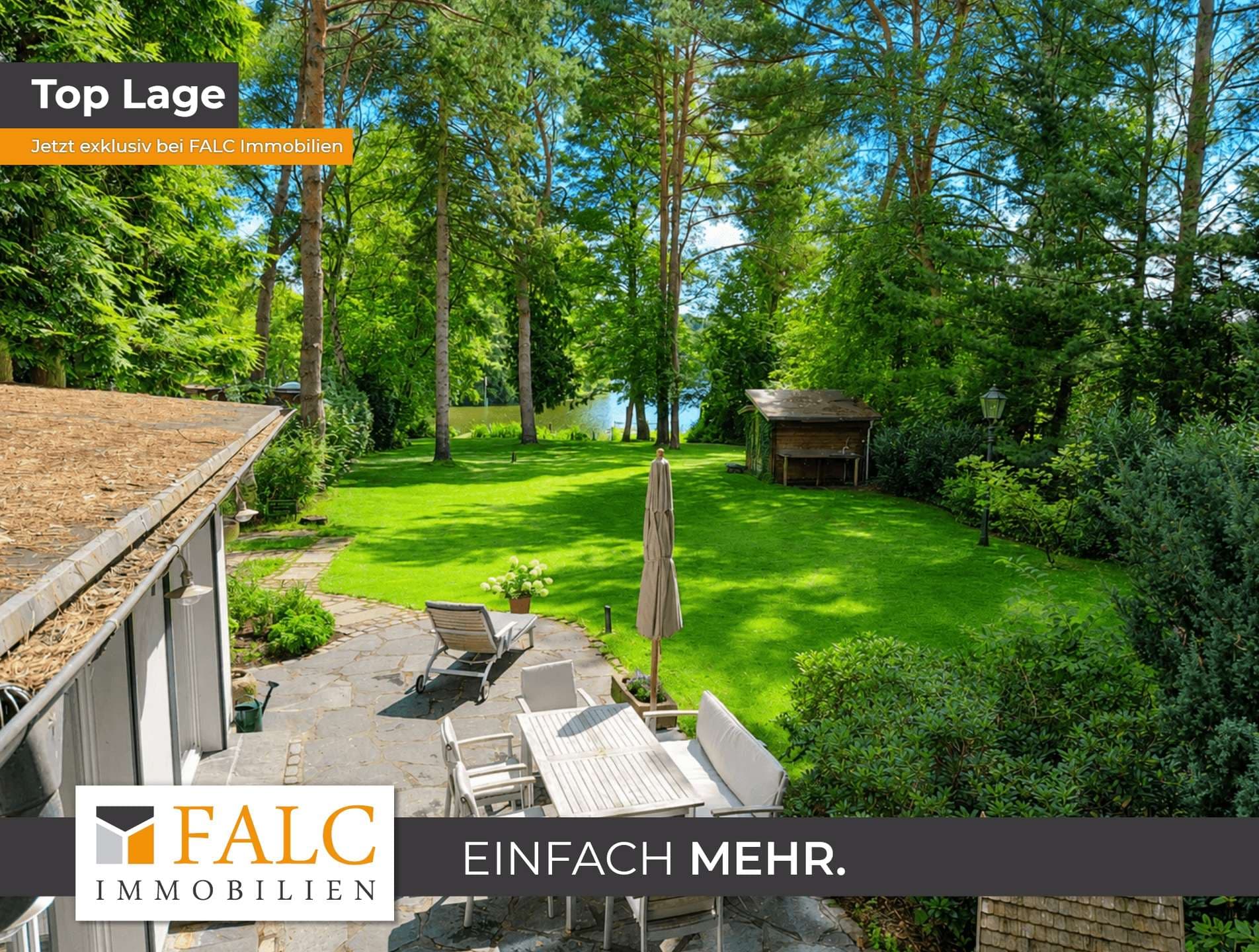 **Exklusives Wassergrundstück mit zwei Stegen**- FALC IMMOBILIEN