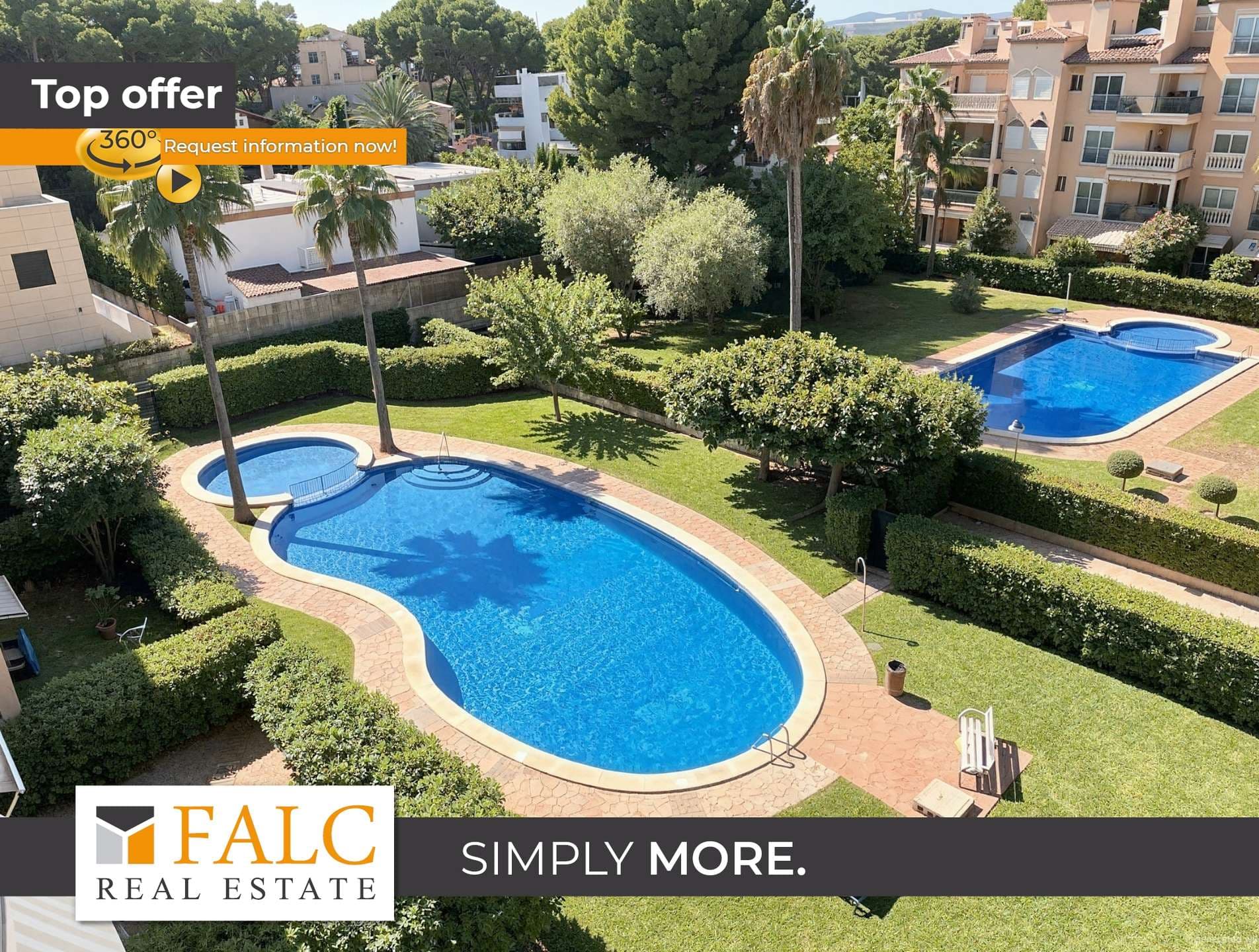 Mallorca statt Wintergrau - stilvoll überwintern mit zwei Terrassen und Gemeinschaftspool