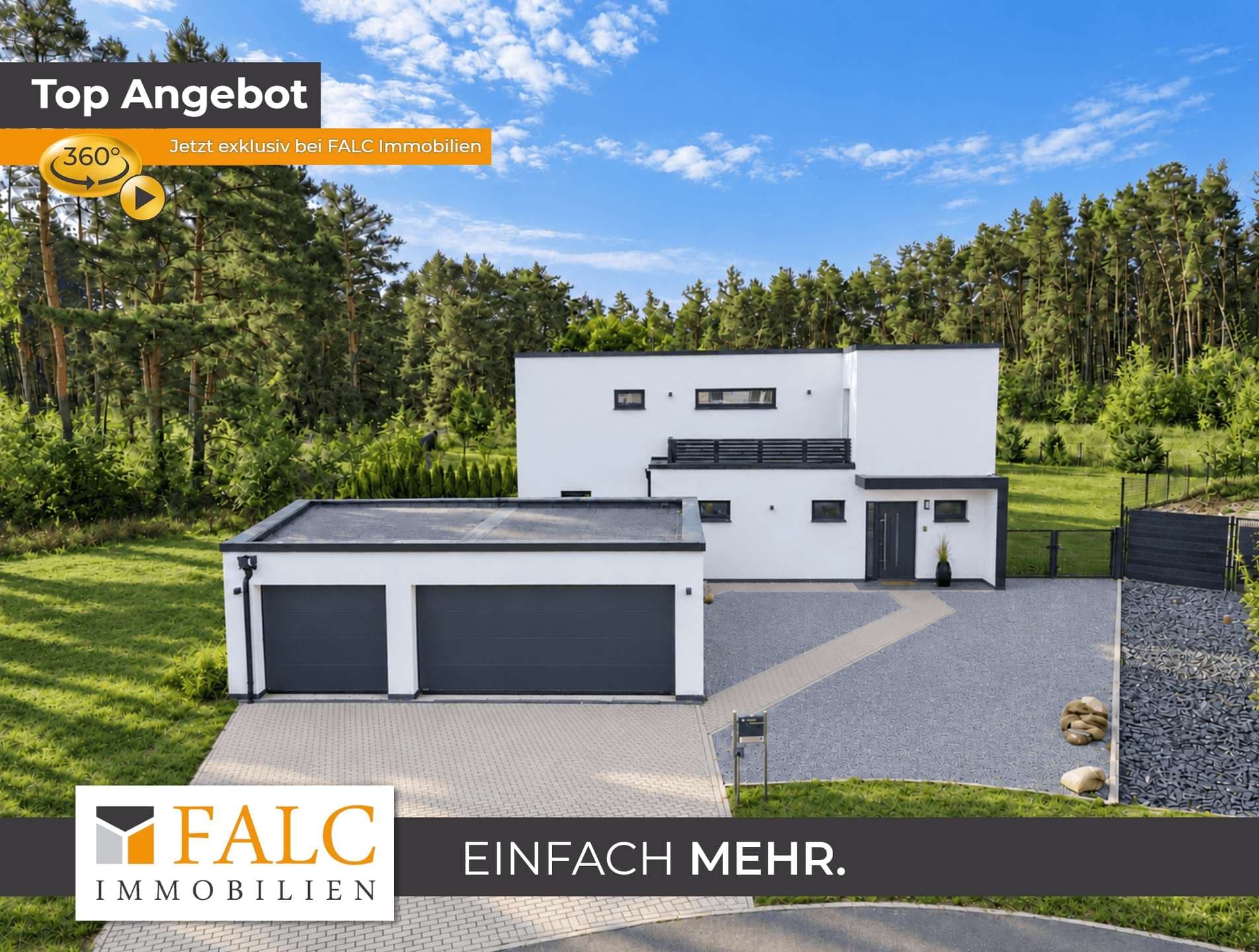 *Privatsphäre mit Stil – Ihr A+-Zuhause auf ca. 2.650 m² Grundstück inklusive Wald*- FALC IMMOBILIEN