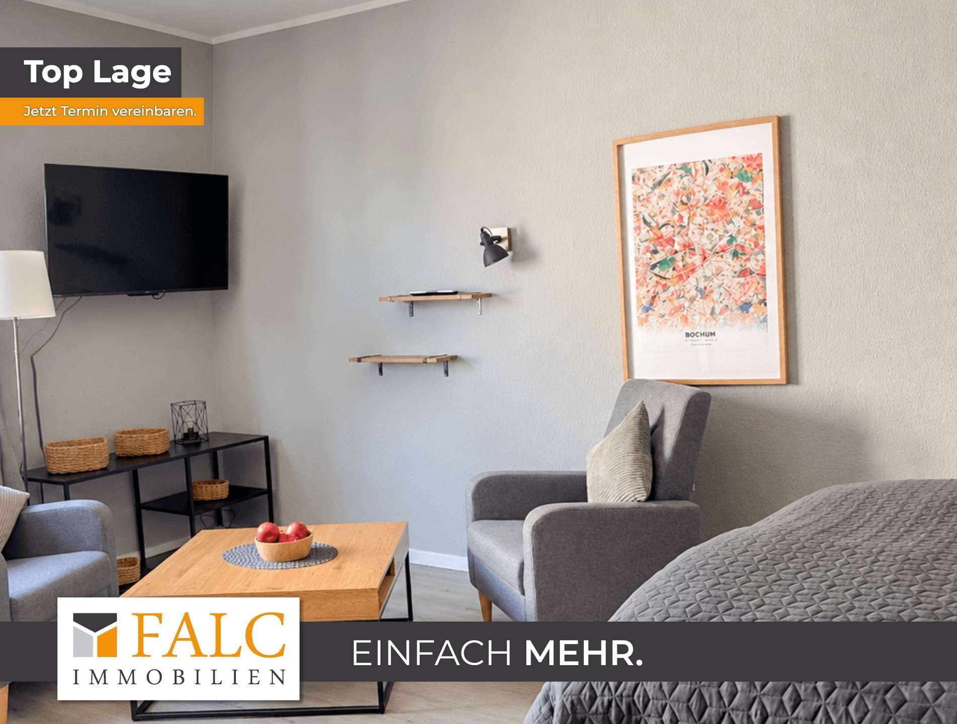 Modern möblierte 1-Zimmer-Wohnung mit Einbauküche in zentraler Lage von Bochum