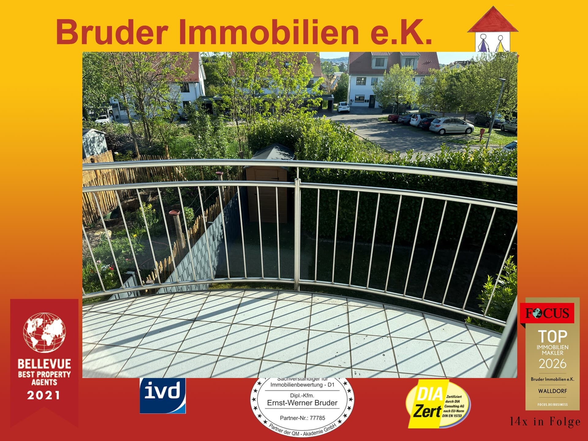 Wiesloch: Reihenendhaus mit Blick über Wiesloch, Bj. 2006, 4 SZ, Erbpacht, FREI, keine Käufer-Prov.