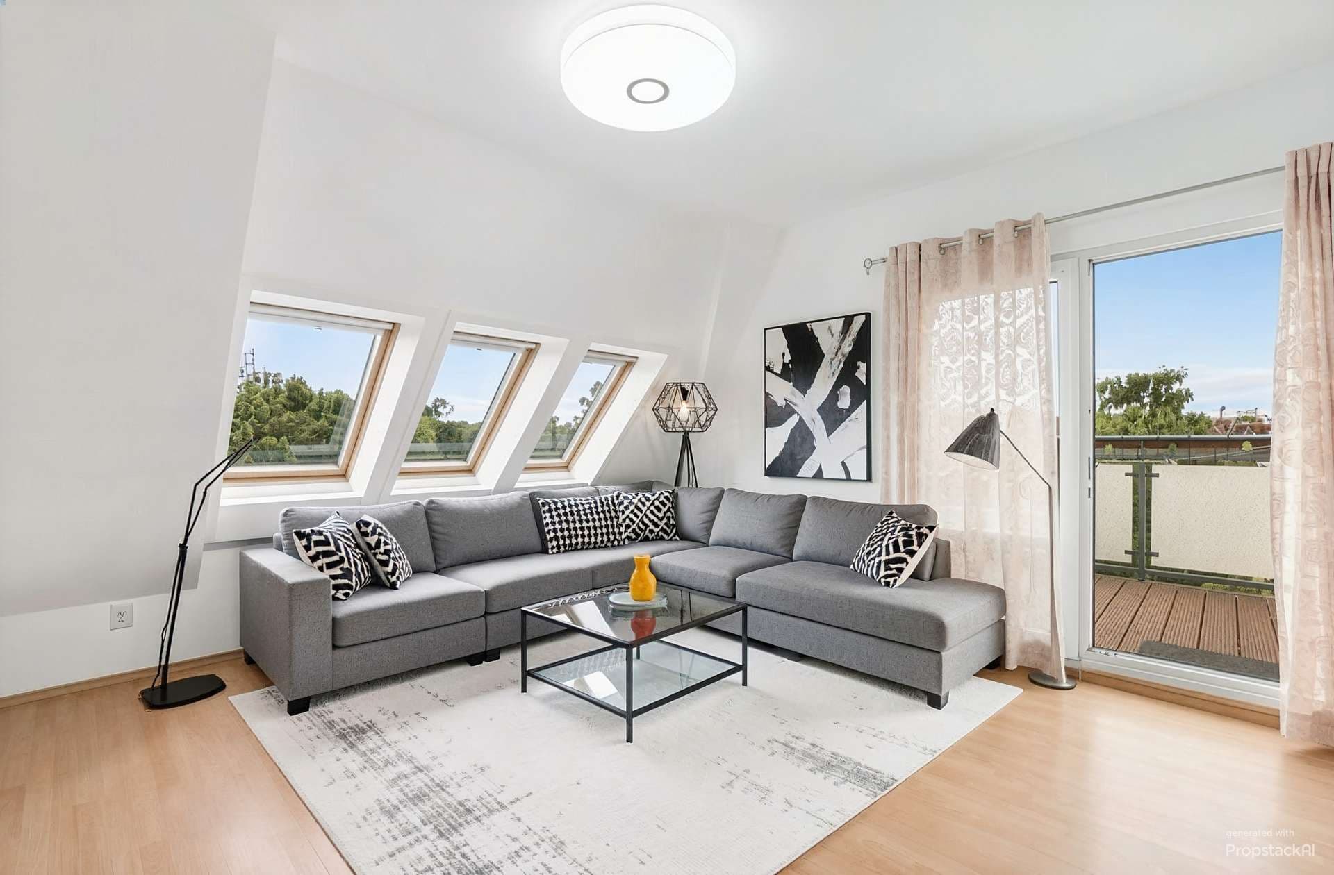 Dachgeschosswohnung mit Terrasse und Blick über die Dächer von Lankwitz