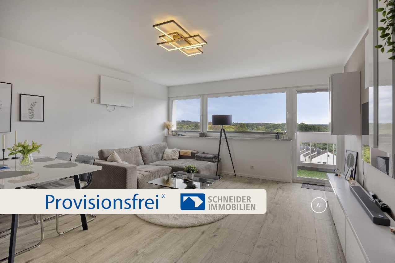 Helle, stilvolle und vollständig renovierte 3-Zimmer-Wohnung mit tollem Weitblick in Lintorf