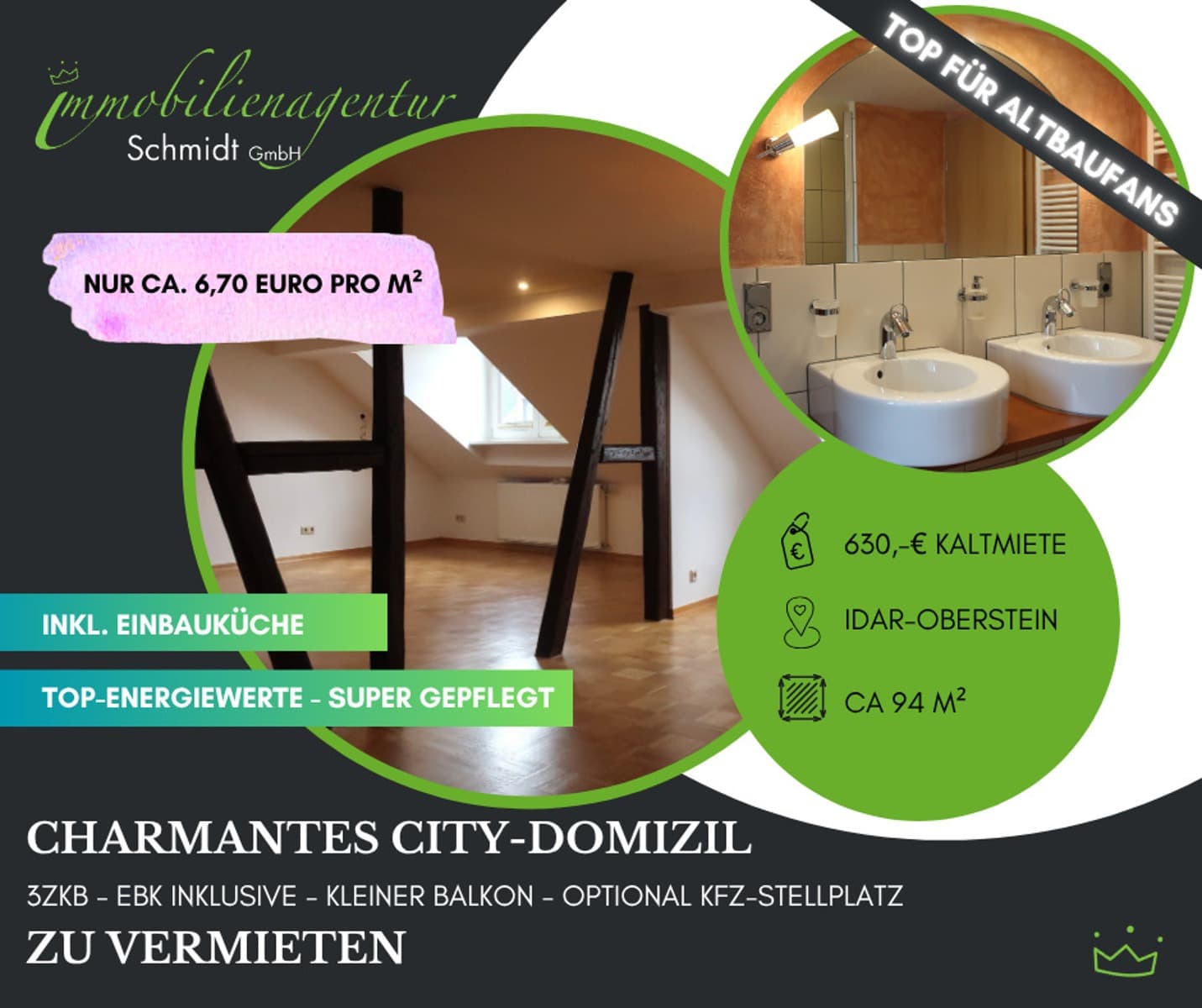 ***Schickes DG-City-Domizil, 3ZKB + Balkon, zu vermieten!***
