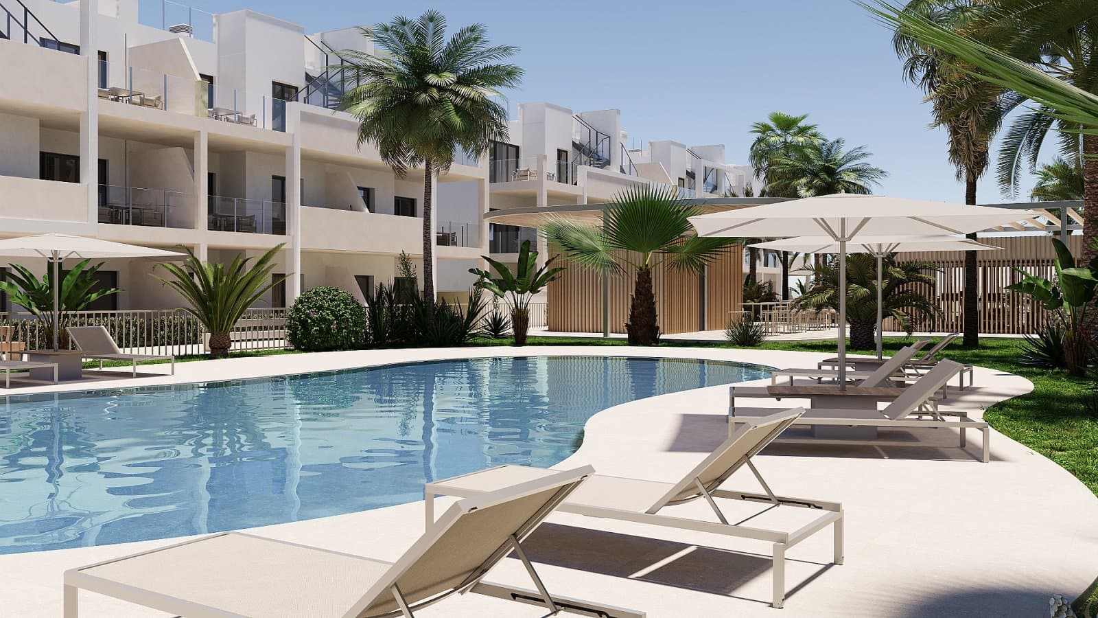Exklusives Apartment mit eigener Terrasse und Poollandschaft