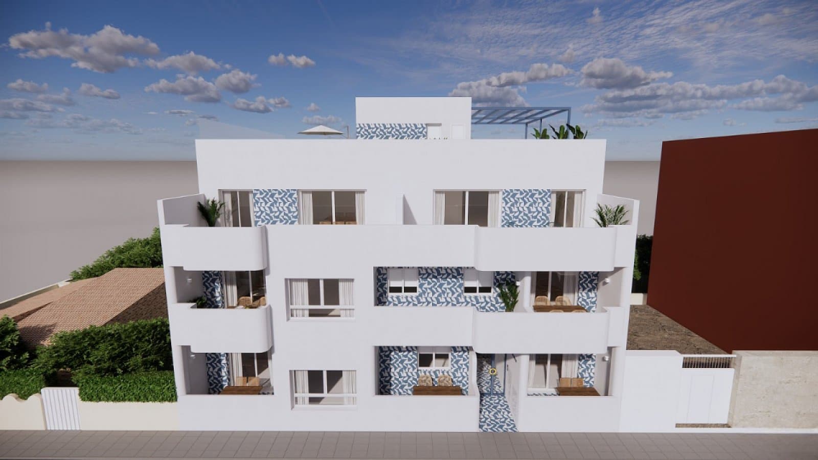 Modernes Apartment mit Terrasse und Dachpool