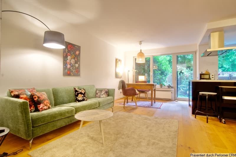 Schöne Wohnung mit Gartenterrasse in ruhiger Lage und mit Blick ins Grüne, nur fünf Minuten bis zur A 3.