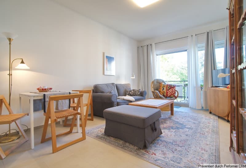 Schöne möblierte 2-Zimmer-Wohnung mit Balkon Richtung Garten, Nähe Metro AG.