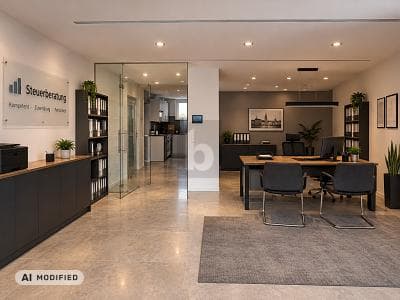 MODERNE GEWERBEOBJEKT TERRASSE & PARKPLÄTZE