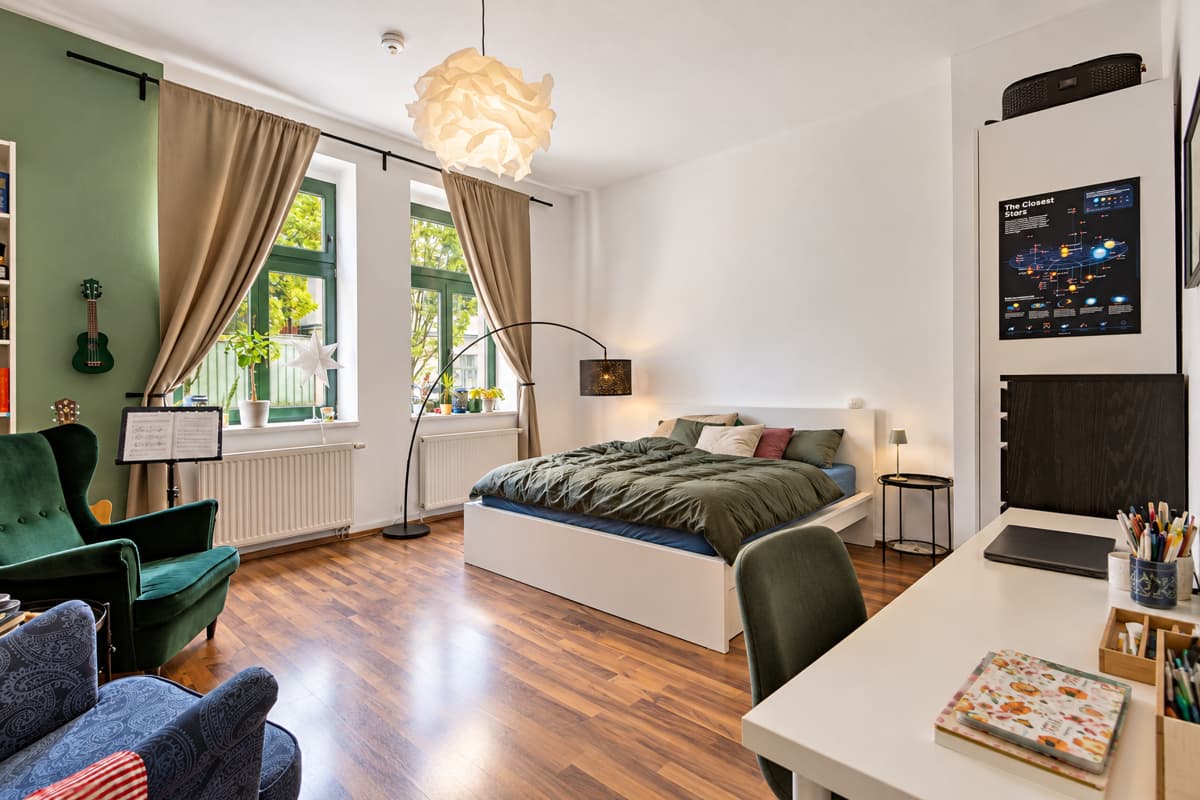 Altbaucharme in Giebichenstein – großzügiges 1-Raum-Apartment mit Wohnküche