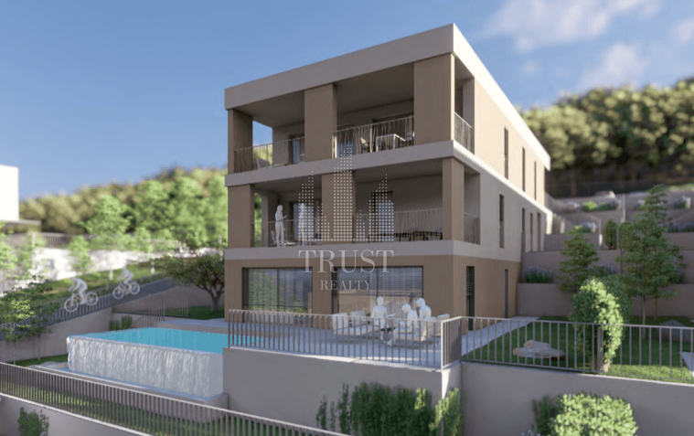 RIJEKA, KOSTRENA - Drei-Zimmer-Wohnung mit Panoramablick auf die Kvarner Bucht