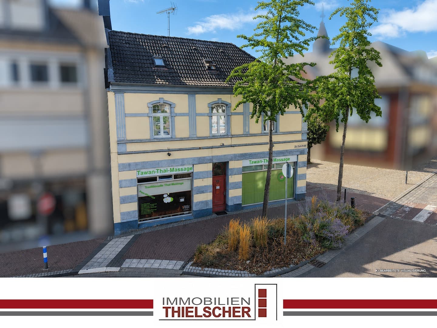 Reiheneckhaus als Wohn- und Geschäftshaus mit großer Dachterrasse in zentraler Lage von Wassenberg