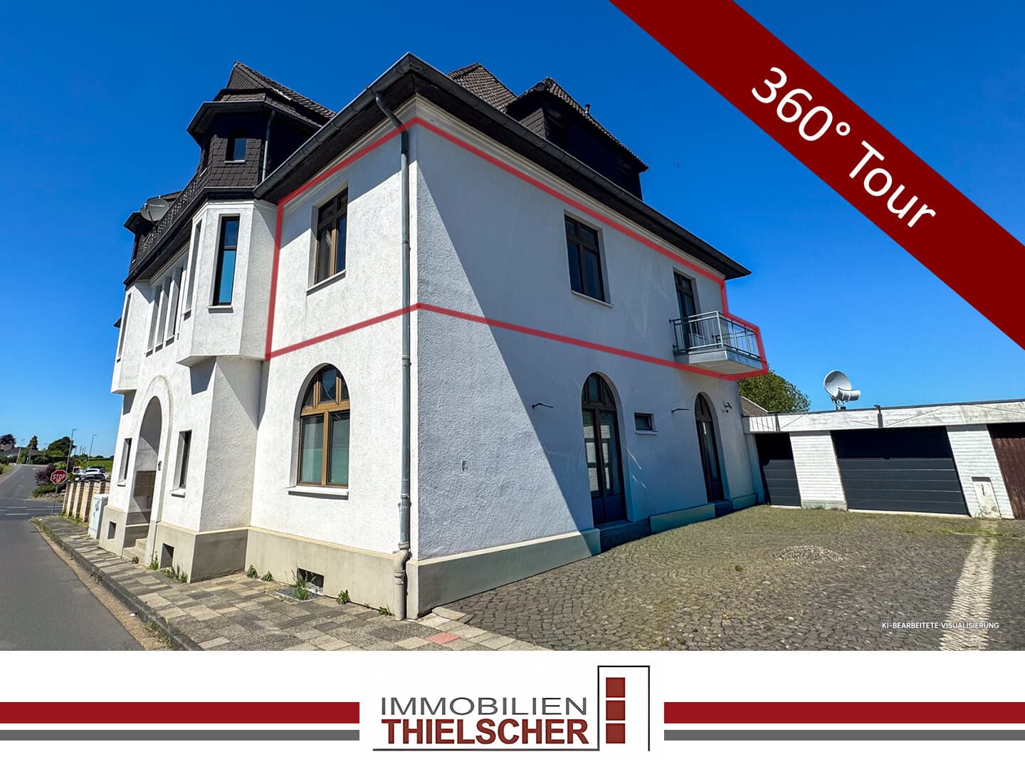 Leerstehende 3-Zimmer-Wohnung mit Balkon, Garage und Gemeinschaftsgarten in historischem Gebäude