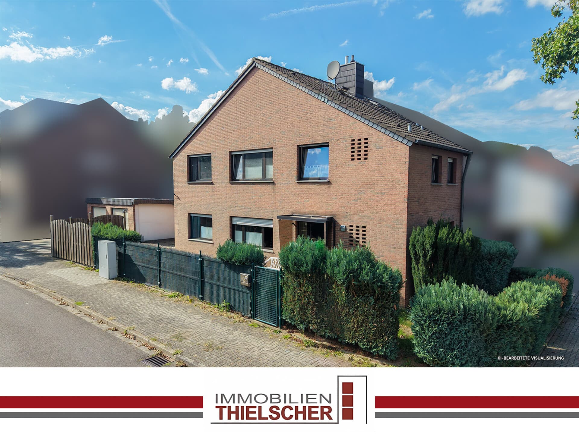 Doppelhaushälfte mit Vorgarten, Terrasse und zwei Garagen in zentraler Lage von Baesweiler