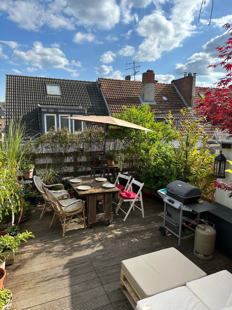 Über den Dächern von Köln Deutz - Sonne pur von der riesigen Dachterrasse genießen