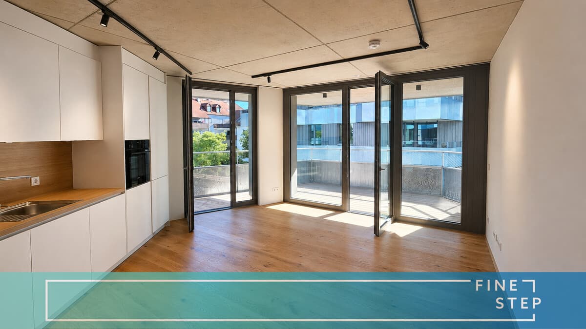 Designstarke Wohnung mit großem Balkon und maßgefertigter Einbauküche