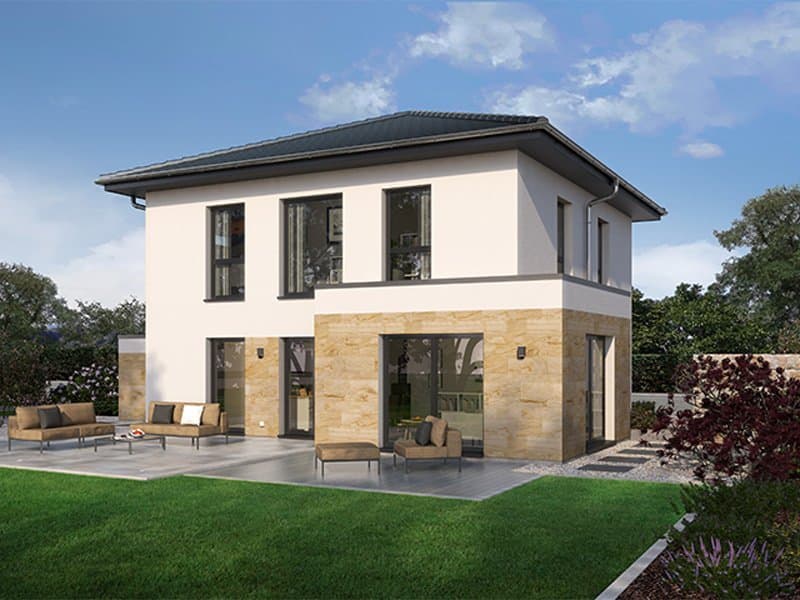 Modernes Einfamilienhaus mit Walmdach und großzügiger Wohnfläche