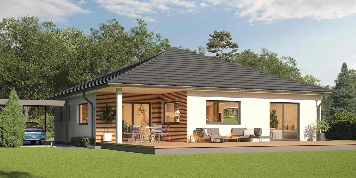 Eleganter STREIF-Bungalow mit Bodenplatte und Baugrundstück