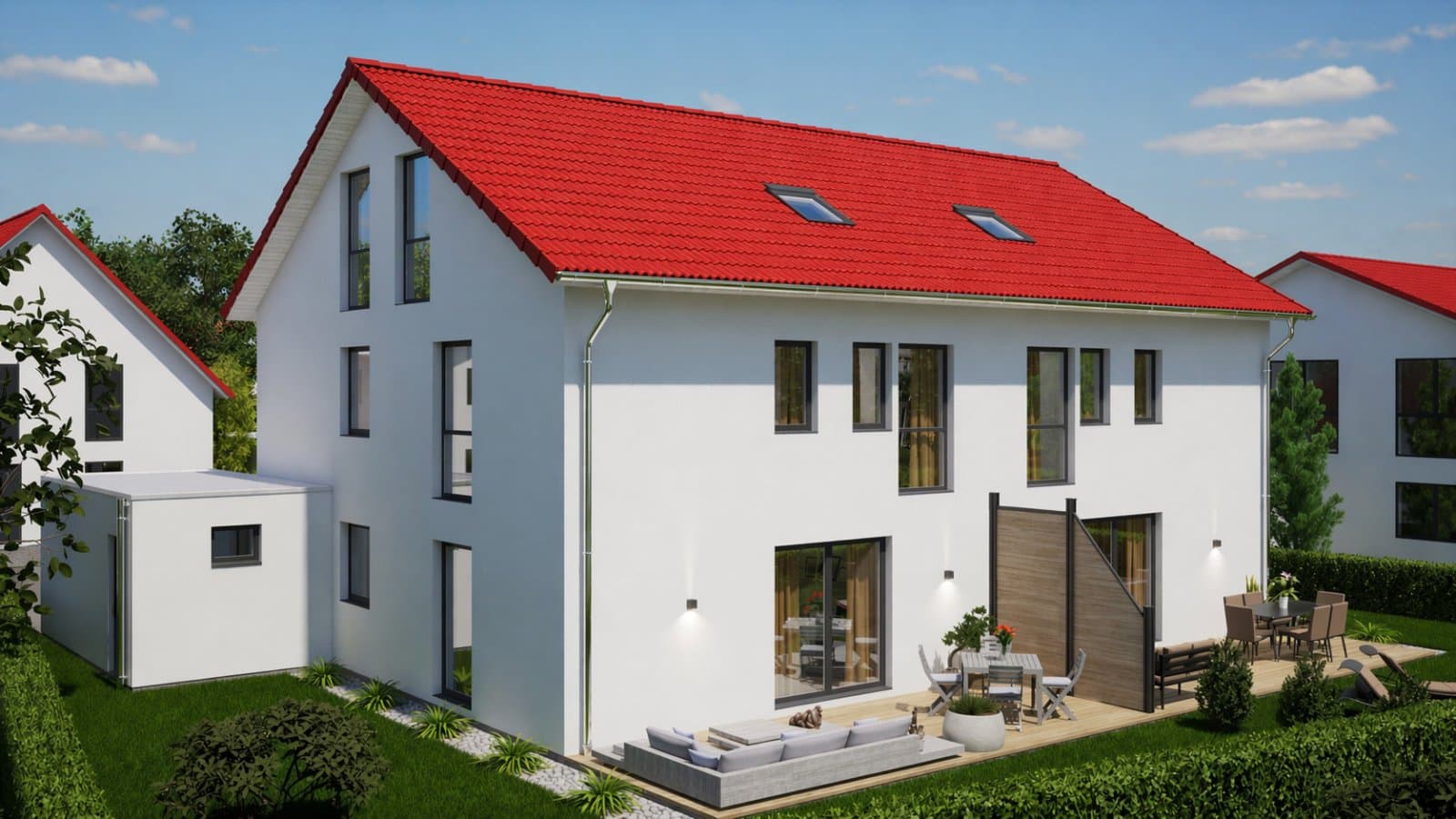 Moderne Doppelhaushälfte in Frankfurt am Main projektiert nach Kundenwünschen