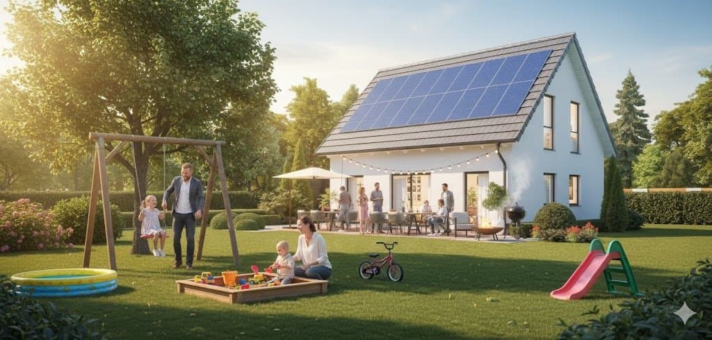 💎 Neubau-Einfamilienhaus mit Grundstück KfW40, PV & Wärmepumpe