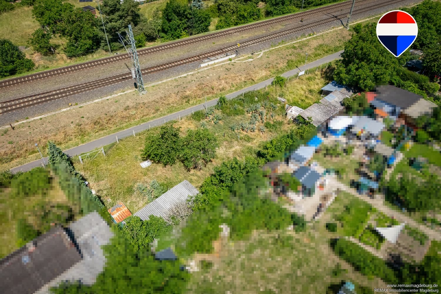 Pachtgrundstück in Biederitz – Mit Gartenlaube und Strom