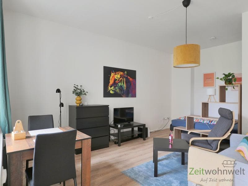 (EF1324_M) Chemnitz: Hilbersdorf, möbliertes Apartment mit überdachtem Balkon auf der Gartenseite