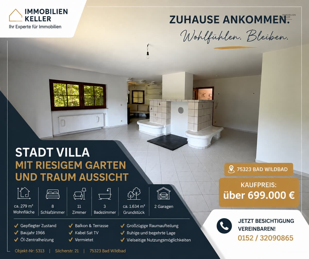 Stadt Villa mit riesigem Garten und Traum Aussicht
