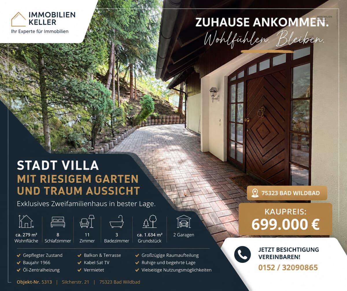Stadt Villa mit eigenem Waldstück und Traum Aussicht