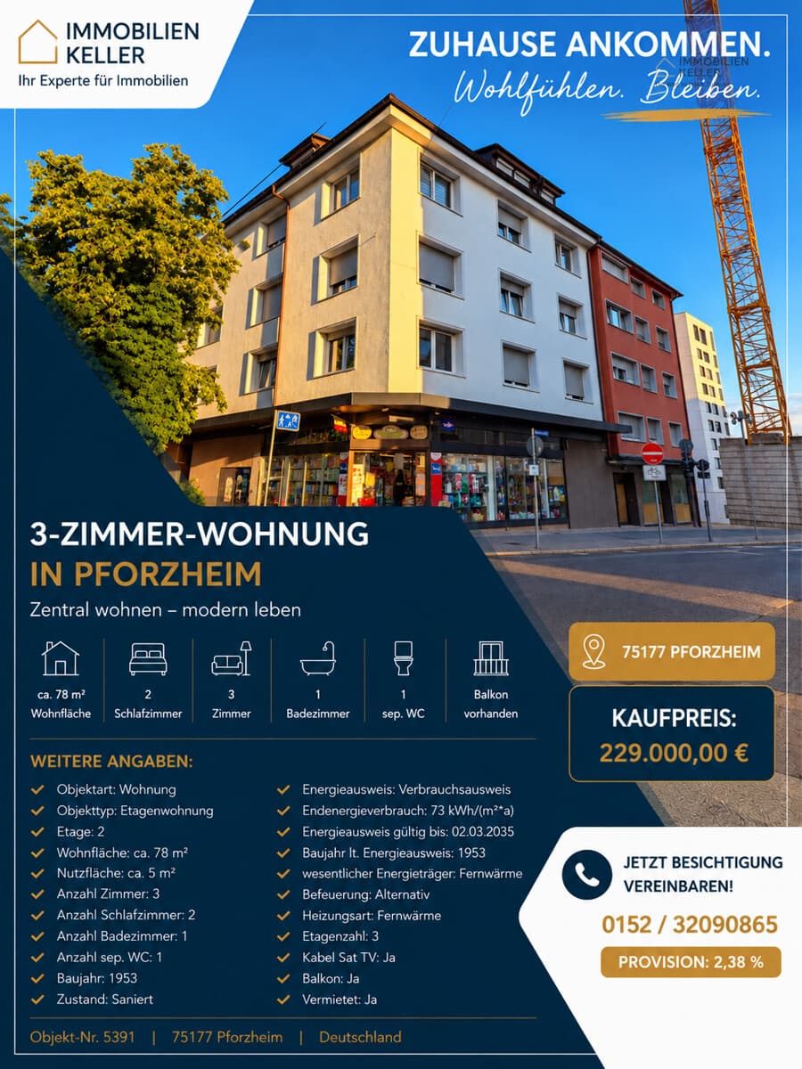 Moderne 3 Zimmer Wohnung in zentraler lage