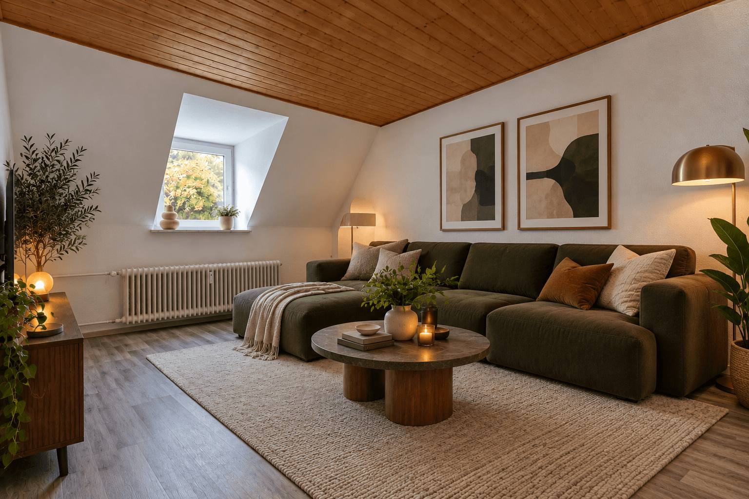 Rund 51 m² große 2-Zimmer-Dachgeschosswohnung mit renoviertem Tageslichtbad und Gartennutzung