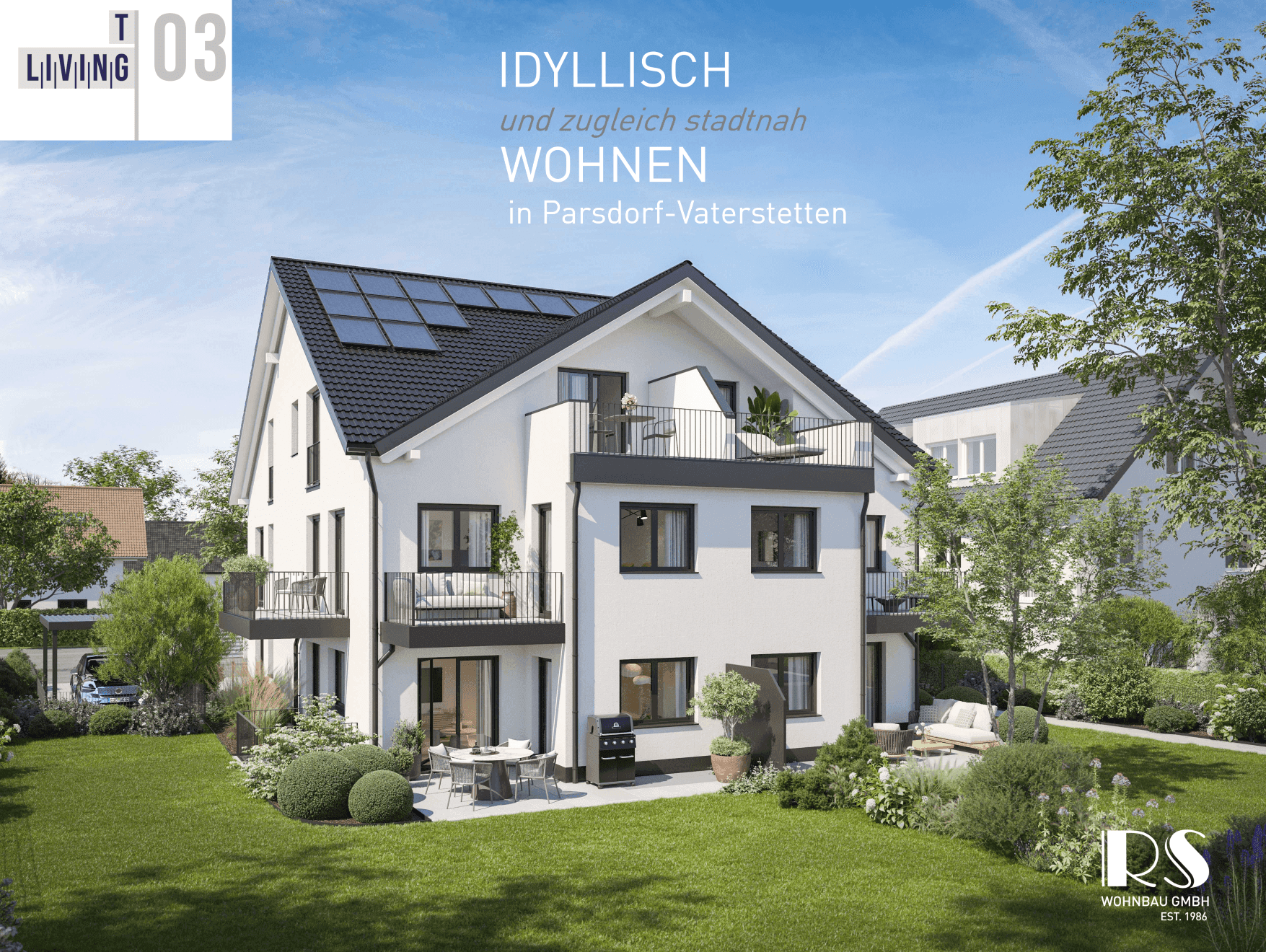 Bestens geschnittene 3-Zimmer-NEUBAUWOHNUNG in idyllischer Lage vor den Toren Münchens