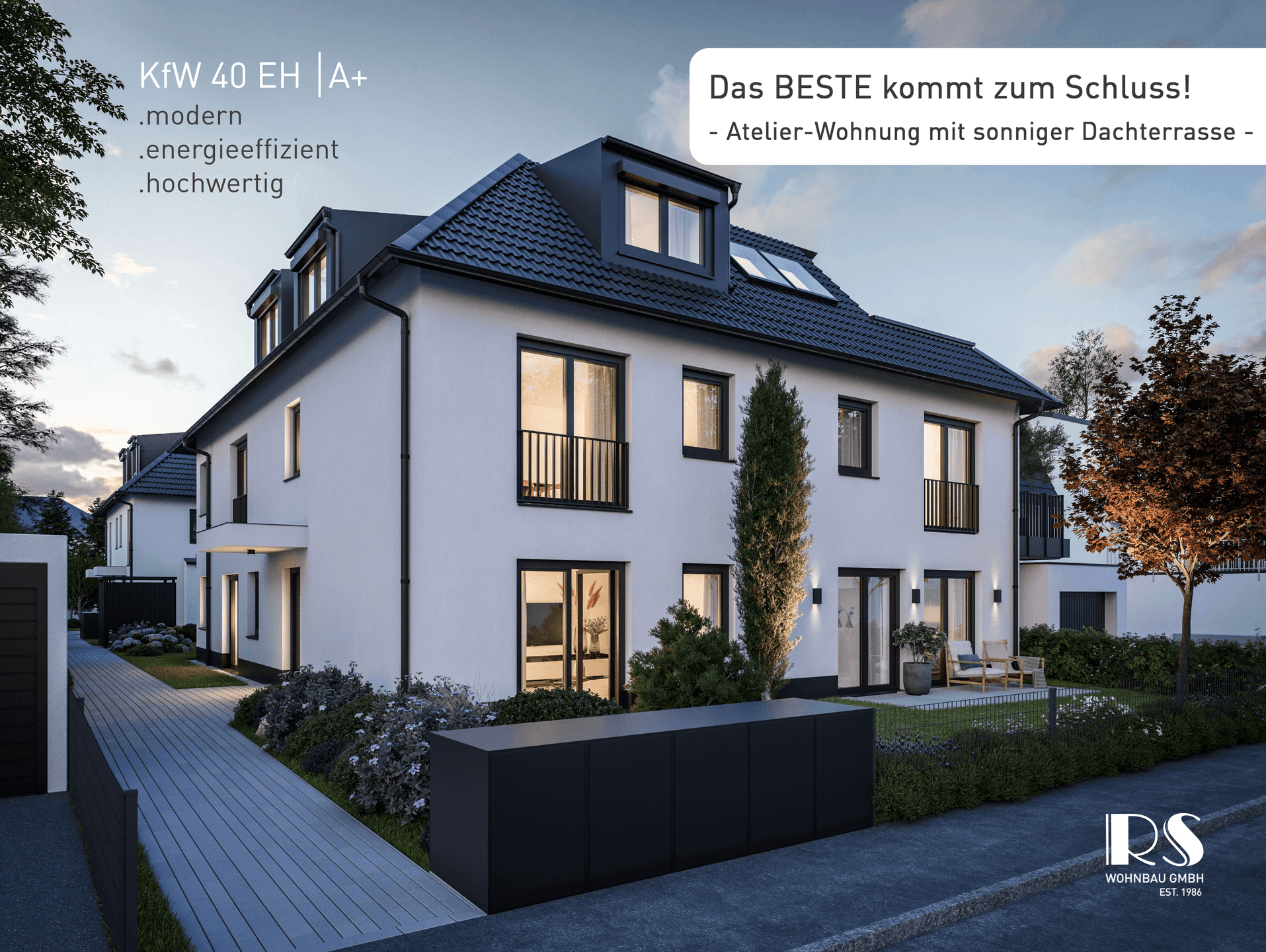 Atelier-Wohnung mit sonniger Dachterrasse, München-Waldtrudering