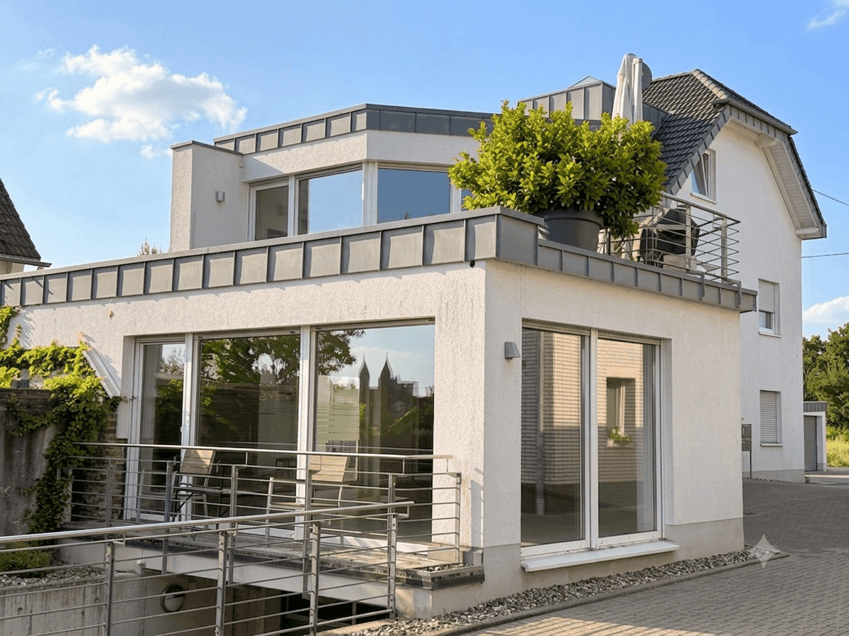 Rheinblick: Modernes Drei-Parteienhaus in Niederkassel! Eigennutz, Kapitalanlage oder Beides.