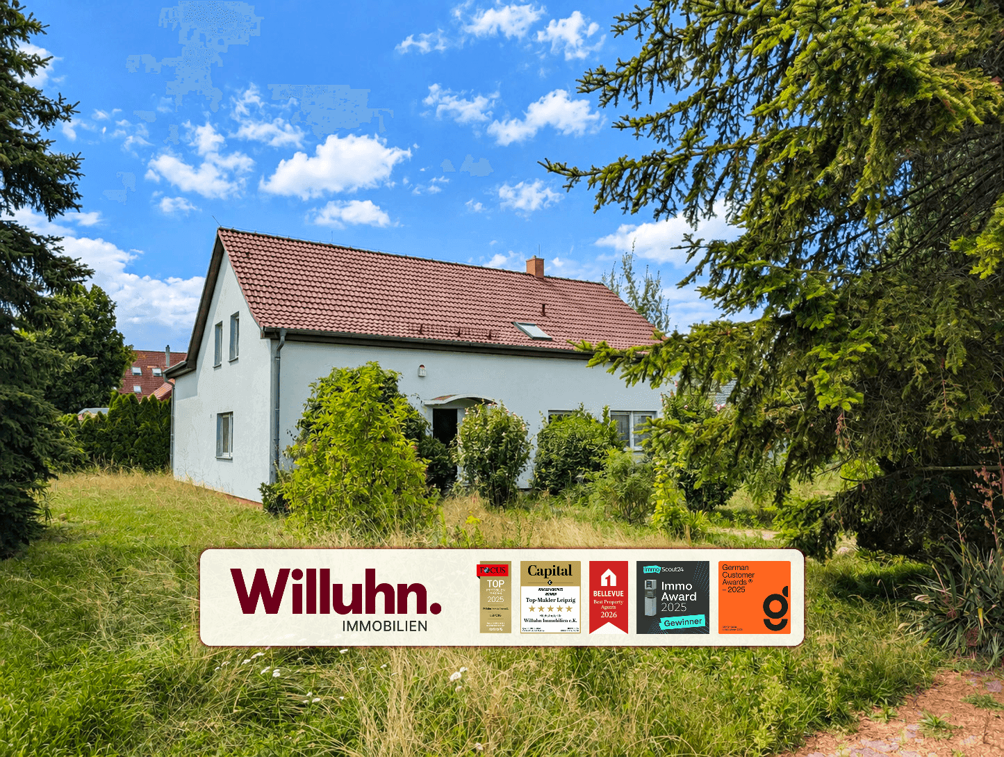 1-2-Familienhaus mit großem Grundstück - sehr ruhig! | Terrasse, Wintergarten, Doppelgarage, Brunnen