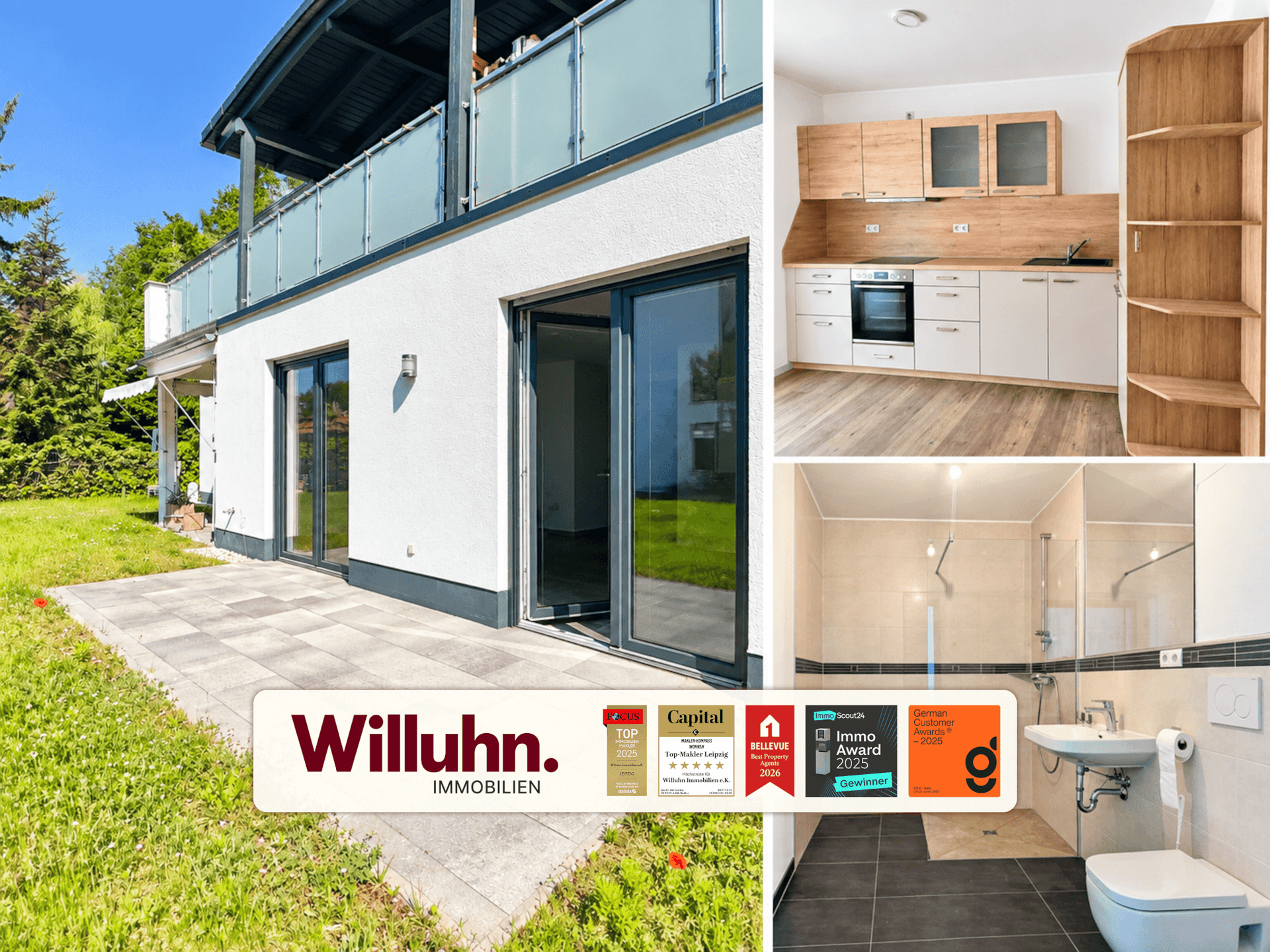 Bezugsfrei und barrierearm! Terrassenwohnung | Einbauküche optional | Fußbodenheizung | Stellplatz