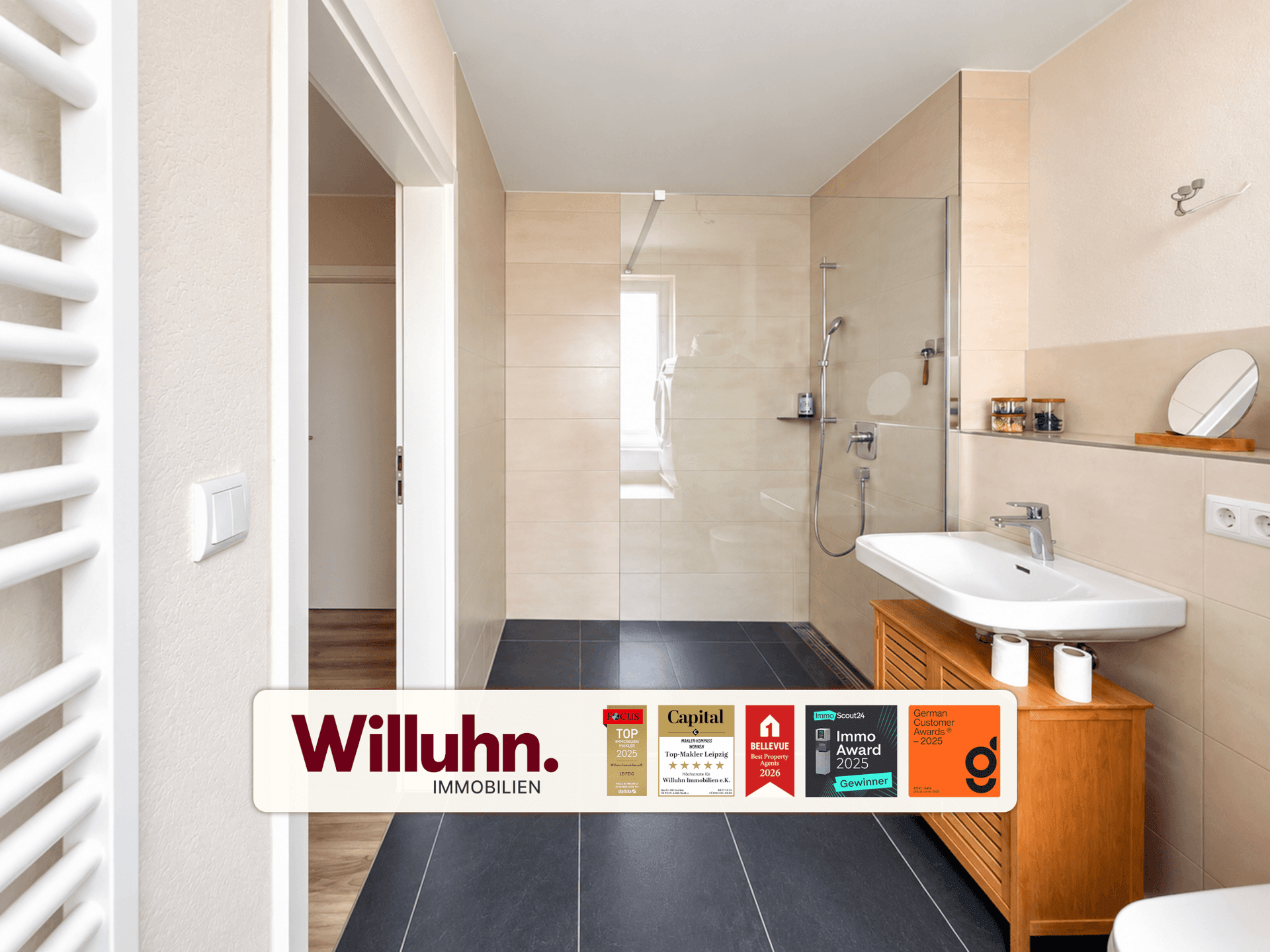 Barrierearmes Wohnen | Terrasse | Tageslichtbad + ebenerdige Dusche | Stellplatz + Garage optional