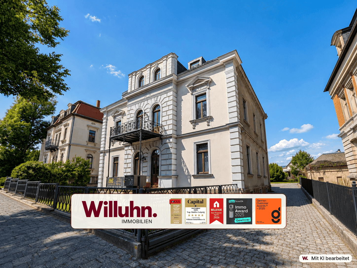 Repräsentative Stadtvilla mit großem Grundstück & Garagen - Ausbaupotenzial im Dach und Nebengebäude