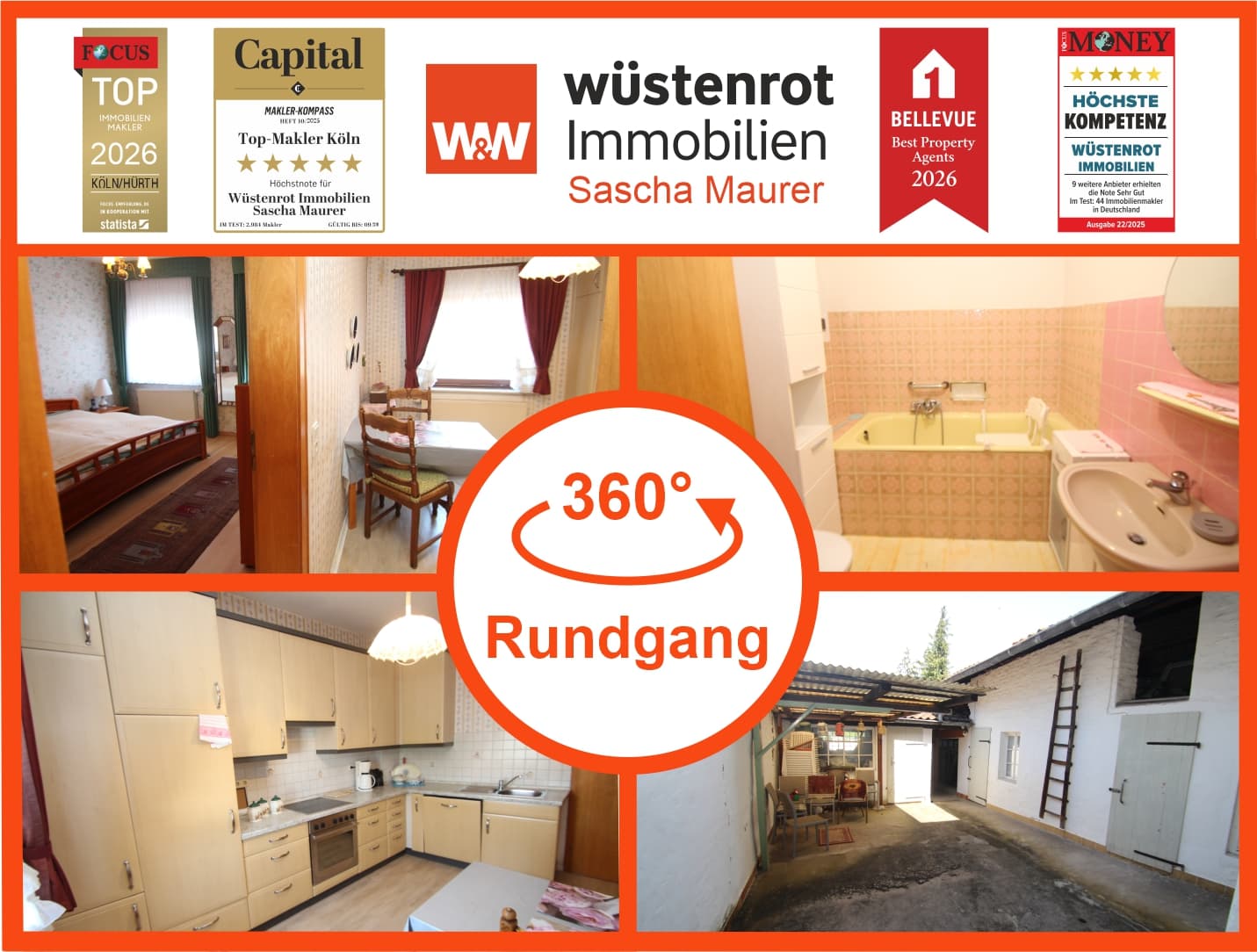 Mit 3D: Reihenmittelhaus mit viel Potenzial, 8 Zimmern & ca. 400 m² Grundstück in Bonn-Lannesdorf