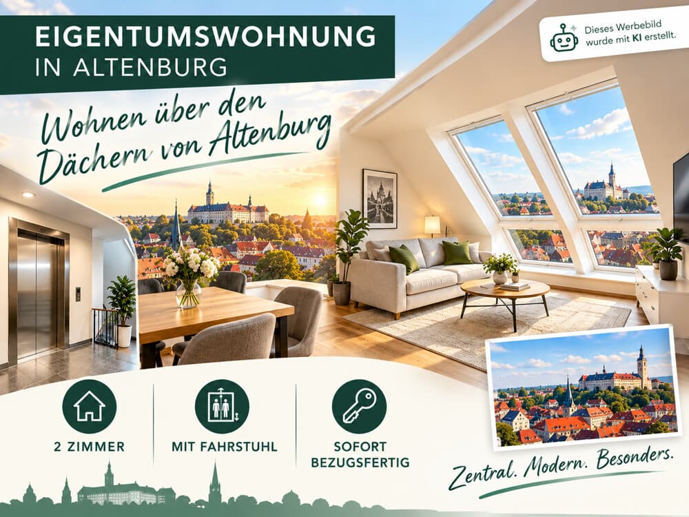 Zweiraumwohnung mit Lift über den Dächern von Altenburg - Einziehen und Wohlfühlen!