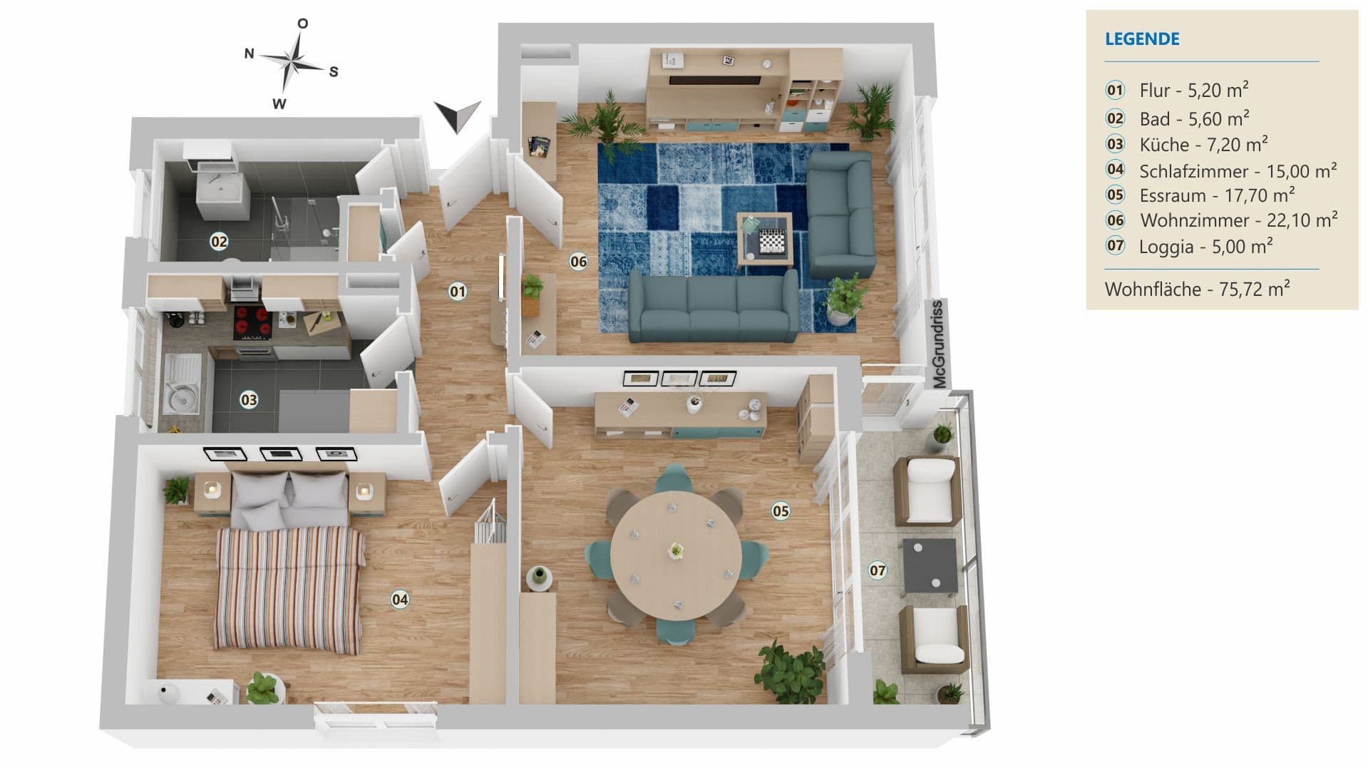 Helle familienfreundliche 3-Zimmer-Wohnung mit Balkon und viel Raum zum Wohlfühlen