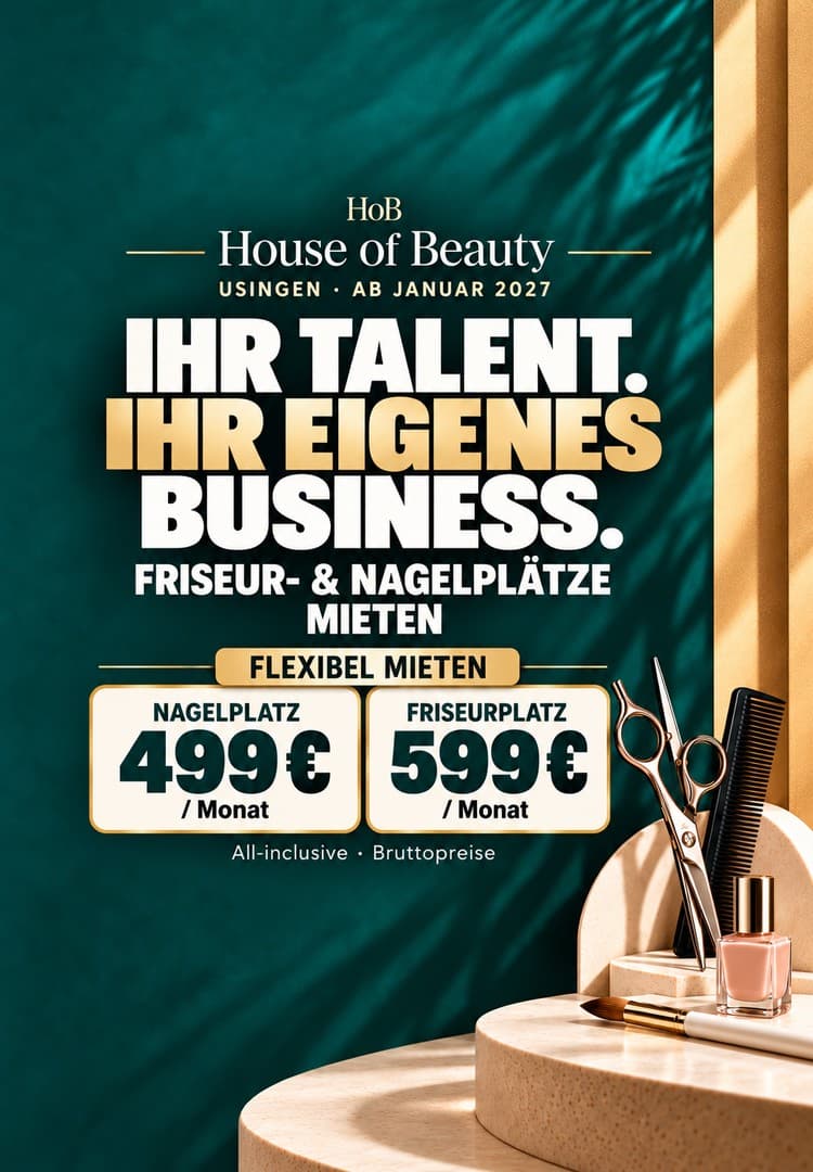 Friseur- & Nagelplatz in Usingen – ab 499 € all-inclusive