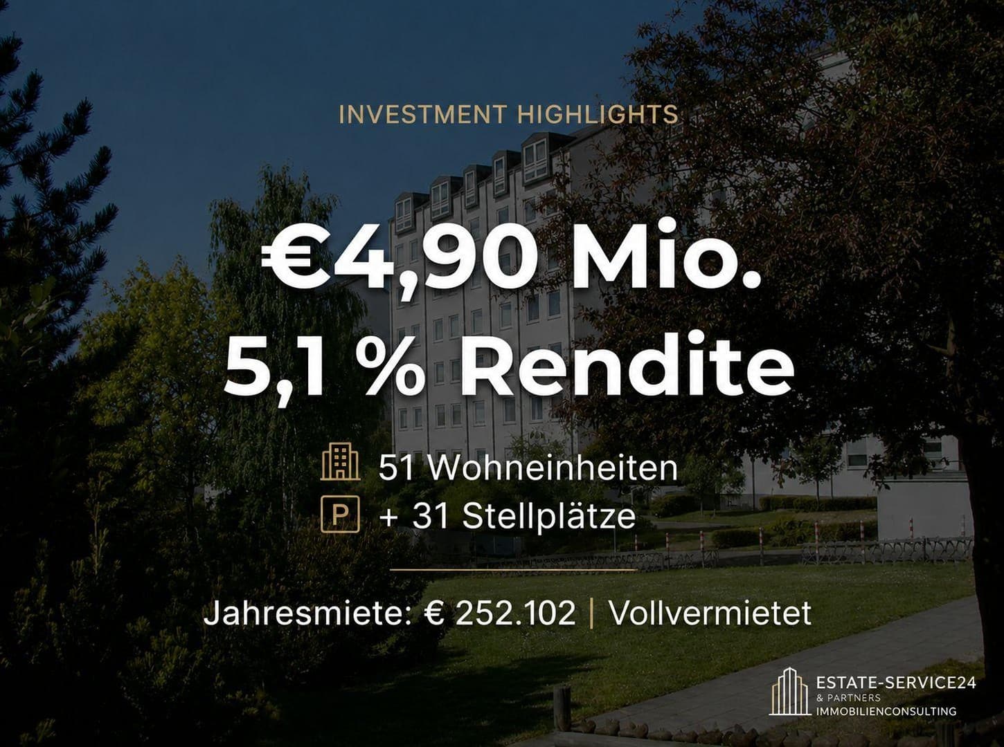 Investmentportfolio bei Köln | 51 Wohnungen + 31 TG | 5,14 % Rendite | €4,90 Mio.